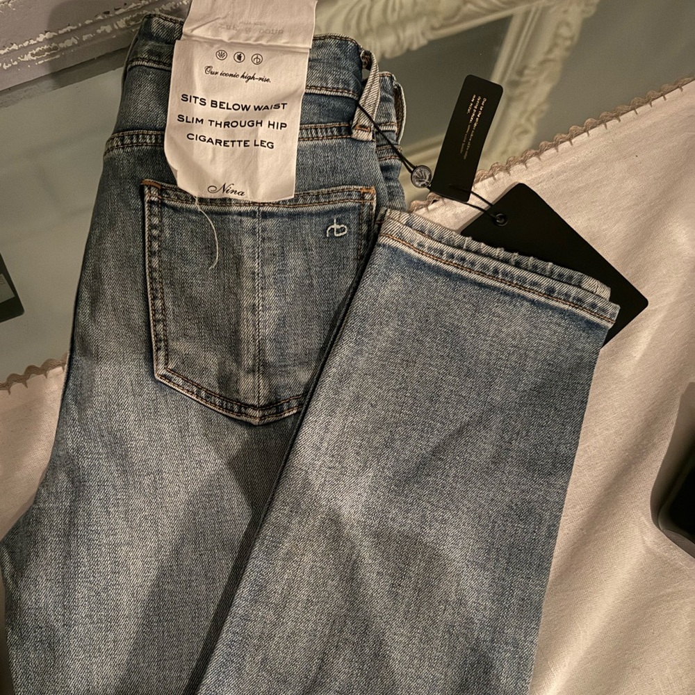 rag & bone Light Blue Straight Leg Jeans Size 23 NWT